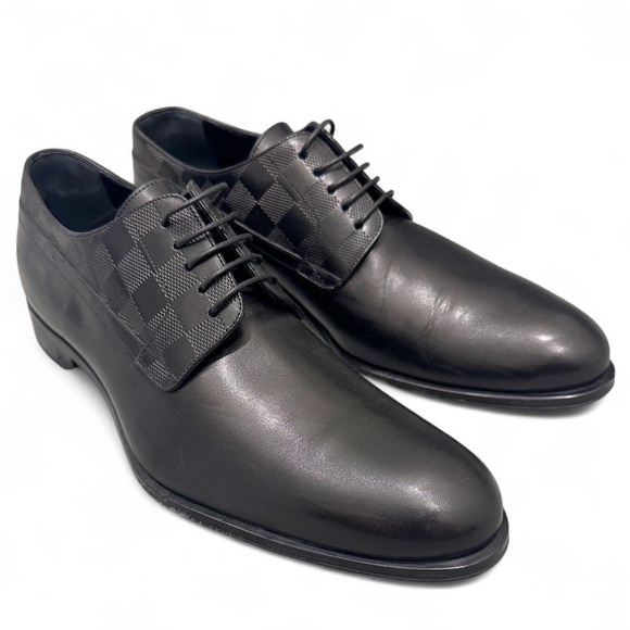 Louis Vuitton Derby Men's Black Leather Dress Shoes Size 6 1/2 - Picture 1 of 12
